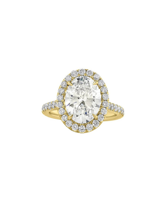 Lissavina 3.50 Carat Oval Cut Lab Grown Diamond Engagement Ring in 14k Yellow Gold