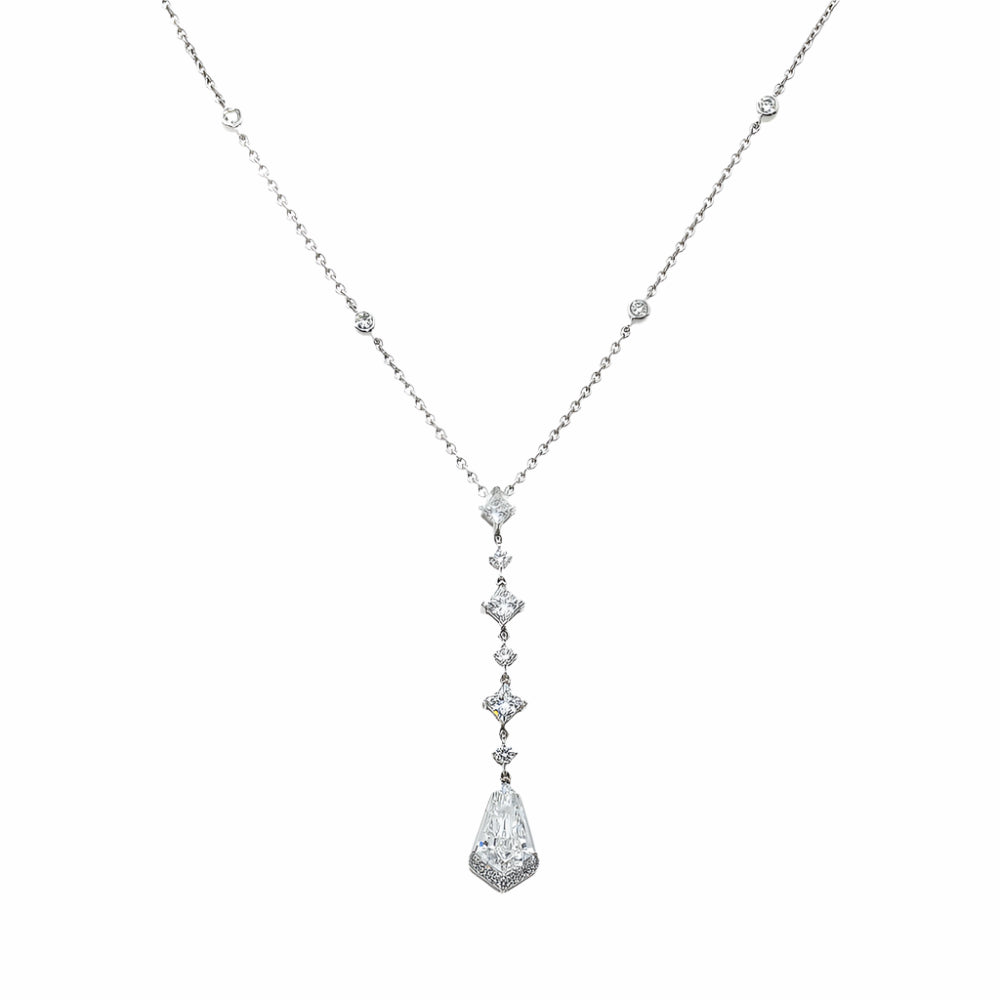  Lithika 6 Carat Kite & Princess Cut Lab Grown Diamond Drop Necklace Front