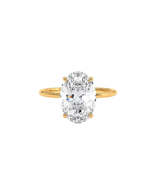 Loralyn 4.00 Carat Oval Cut Lab Grown Diamond Engagement Ring in 14k Yellow Gold