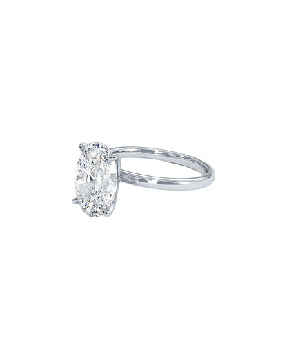Lioraen 4.00 Carat Oval Cut Lab Grown Diamond Engagement Ring in 14k White Gold