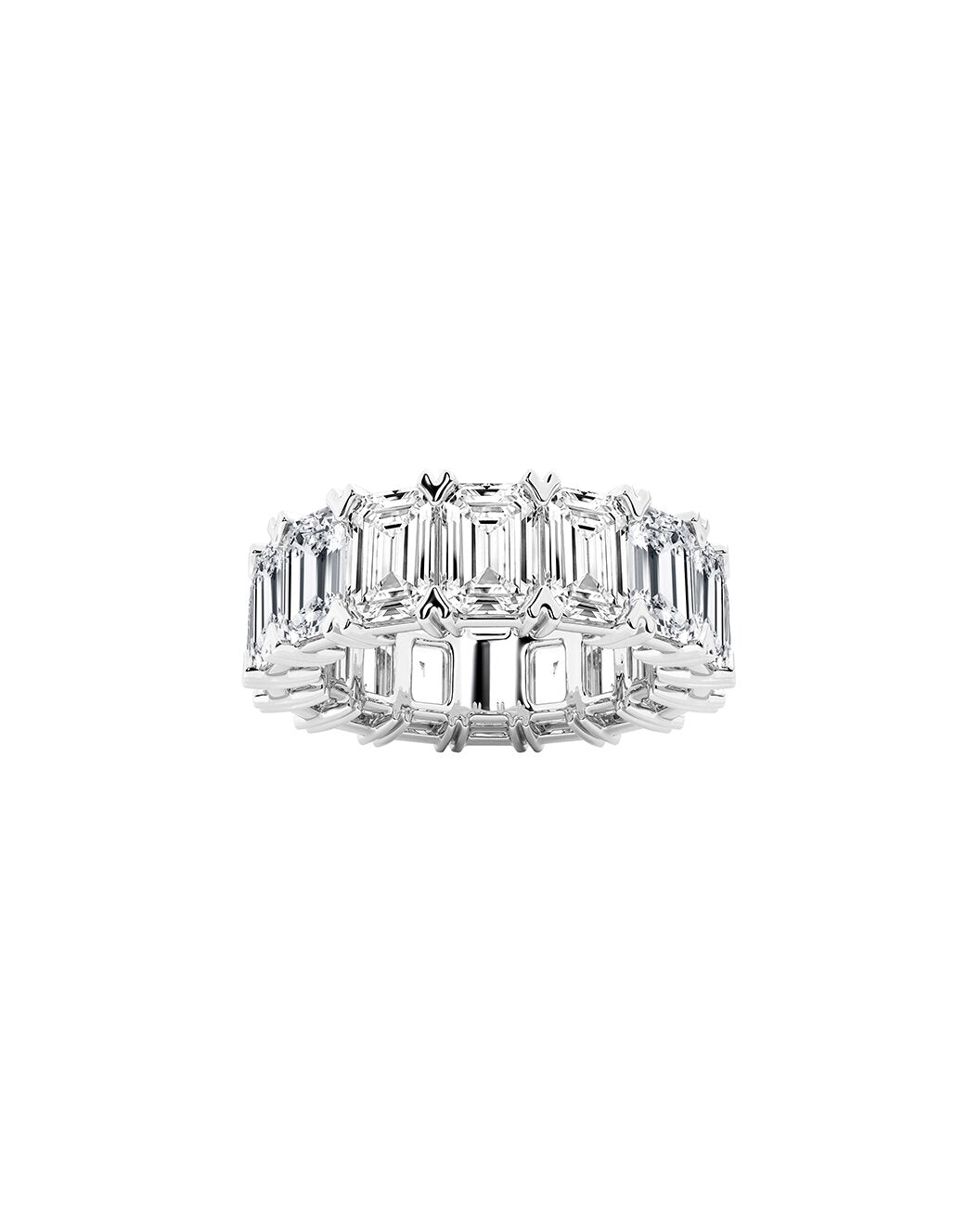 Lorana 12 Carats Emerald Cut Lab Grown Diamond Eternity Ring in Platinum