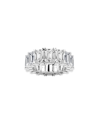 Lorana 12 Carats Emerald Cut Lab Grown Diamond Eternity Ring in Platinum