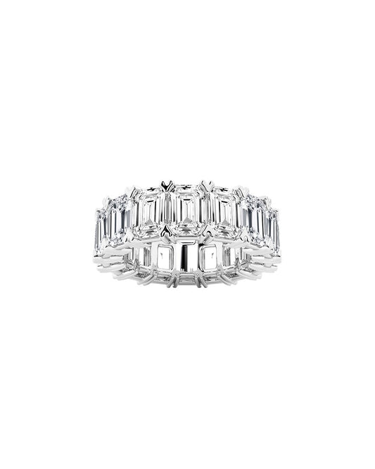 Lorana 12 Carats Emerald Cut Lab Grown Diamond Eternity Ring in Platinum