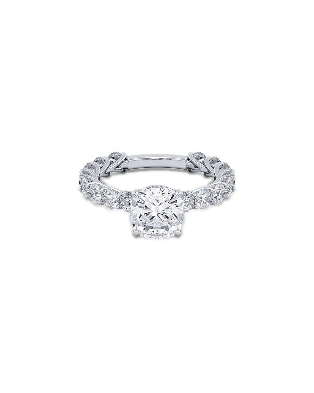 Loriellea 2.70 Carat Round Cut Lab Grown Diamond Engagement Ring in 14k White Gold Front