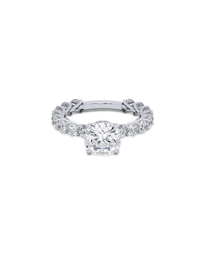Loriellea 2.70 Carat Round Cut Lab Grown Diamond Engagement Ring in 14k White Gold Front