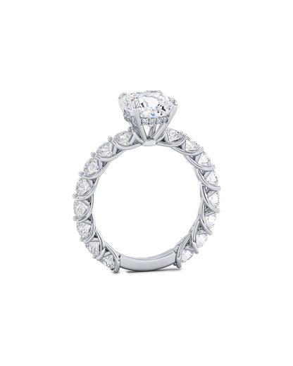 Diamond ring with a white background side