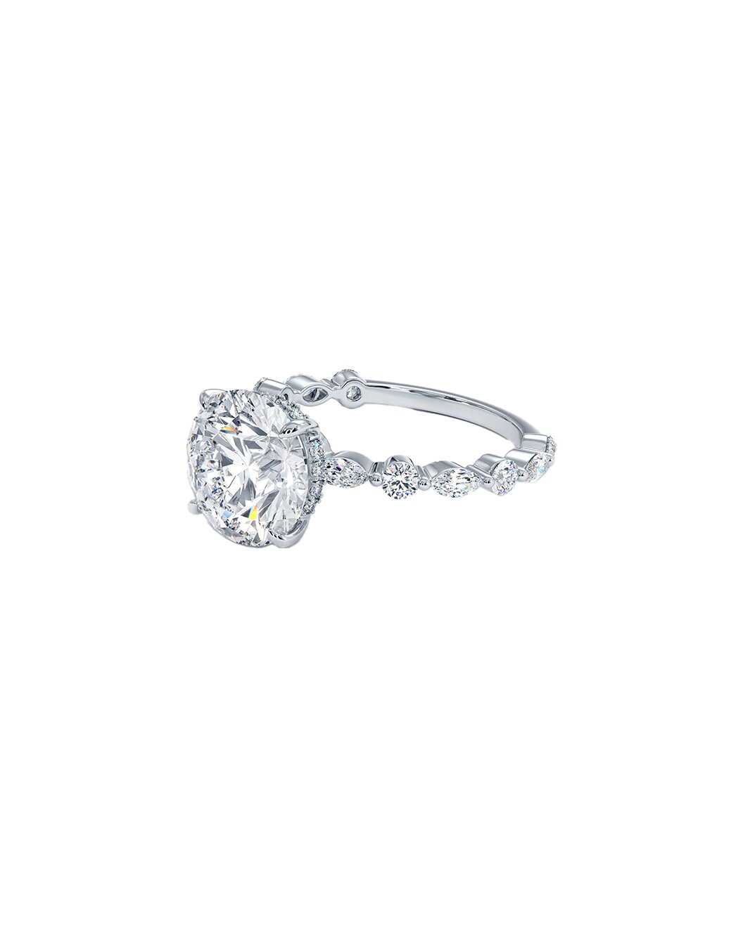 Diamond ring on a white background