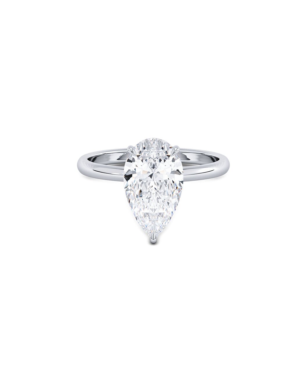 Lorna 2 Carat Pear Cut Lab Grown Diamond Engagement Ring in 14k White Gold
