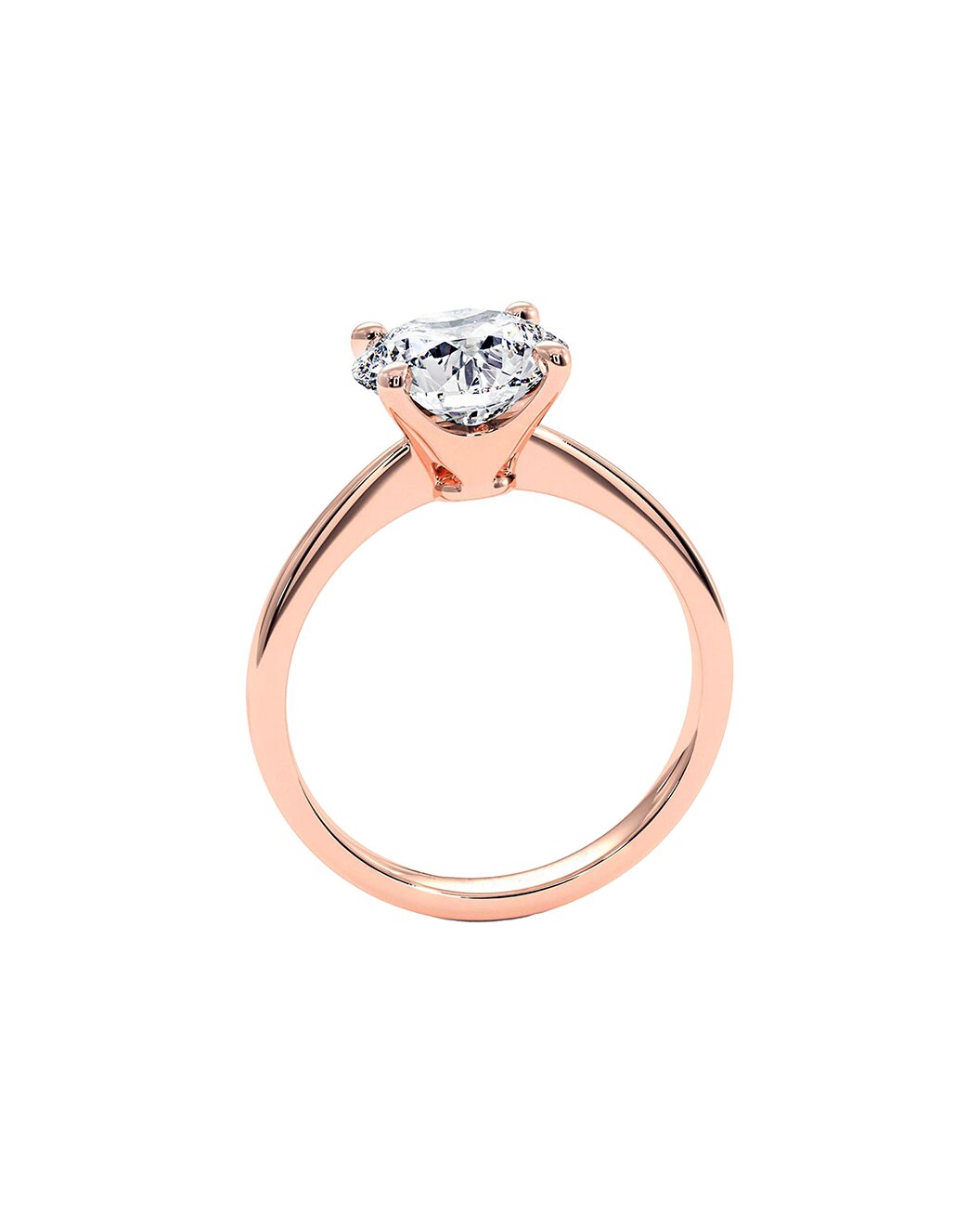 Lovenelle 3 Carat Round Cut Lab Grown Diamond Engagement Ring in 14k Rose/Yellow Gold