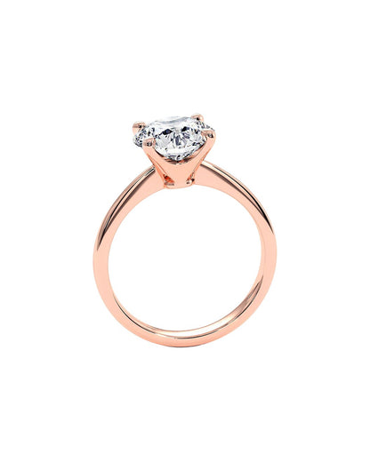 Lovenelle 3 Carat Round Cut Lab Grown Diamond Engagement Ring in 14k Rose/Yellow Gold