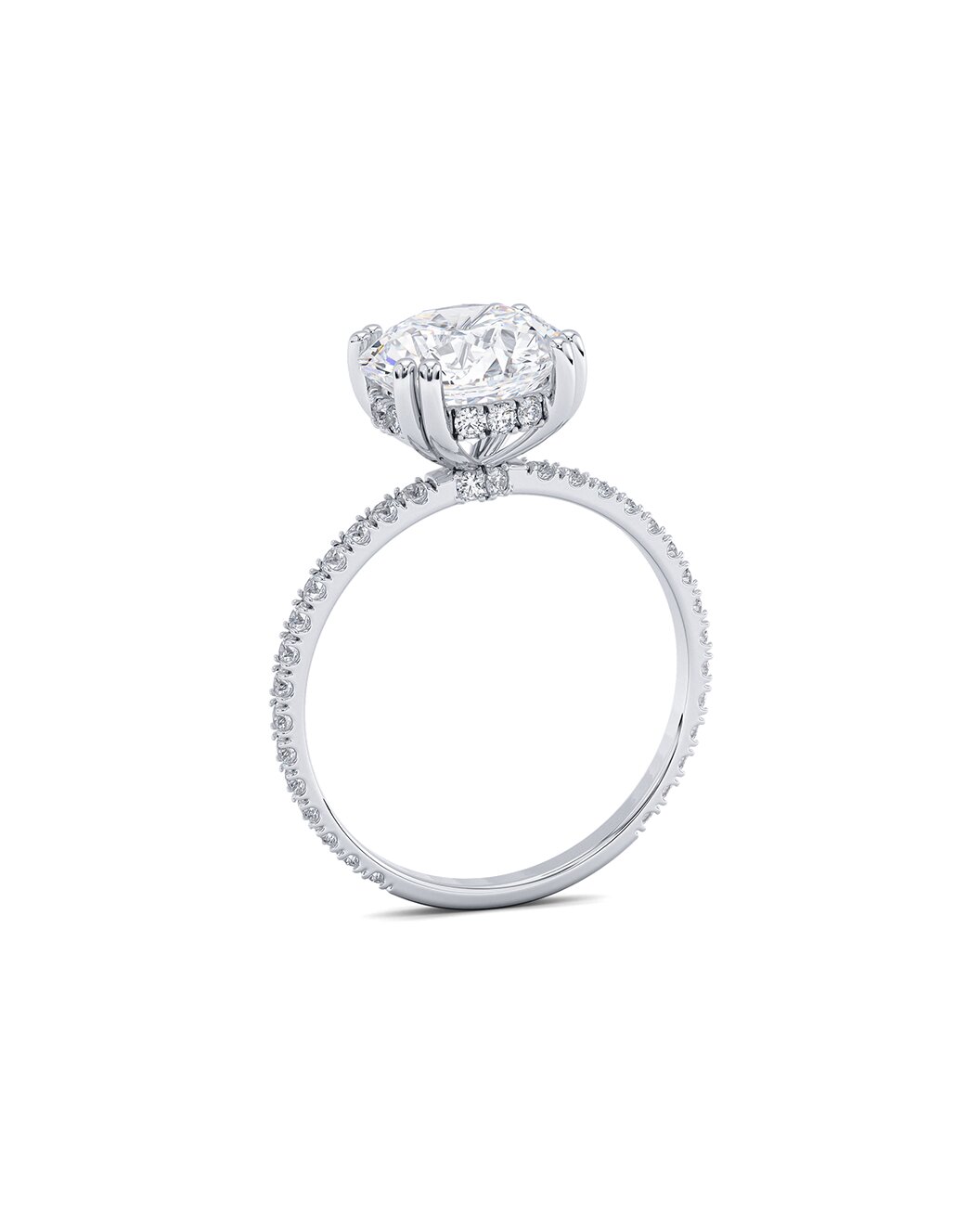 Lovia 2.35 Carat Round Cut Lab Grown Diamond Engagement Ring in 14k White Gold Side