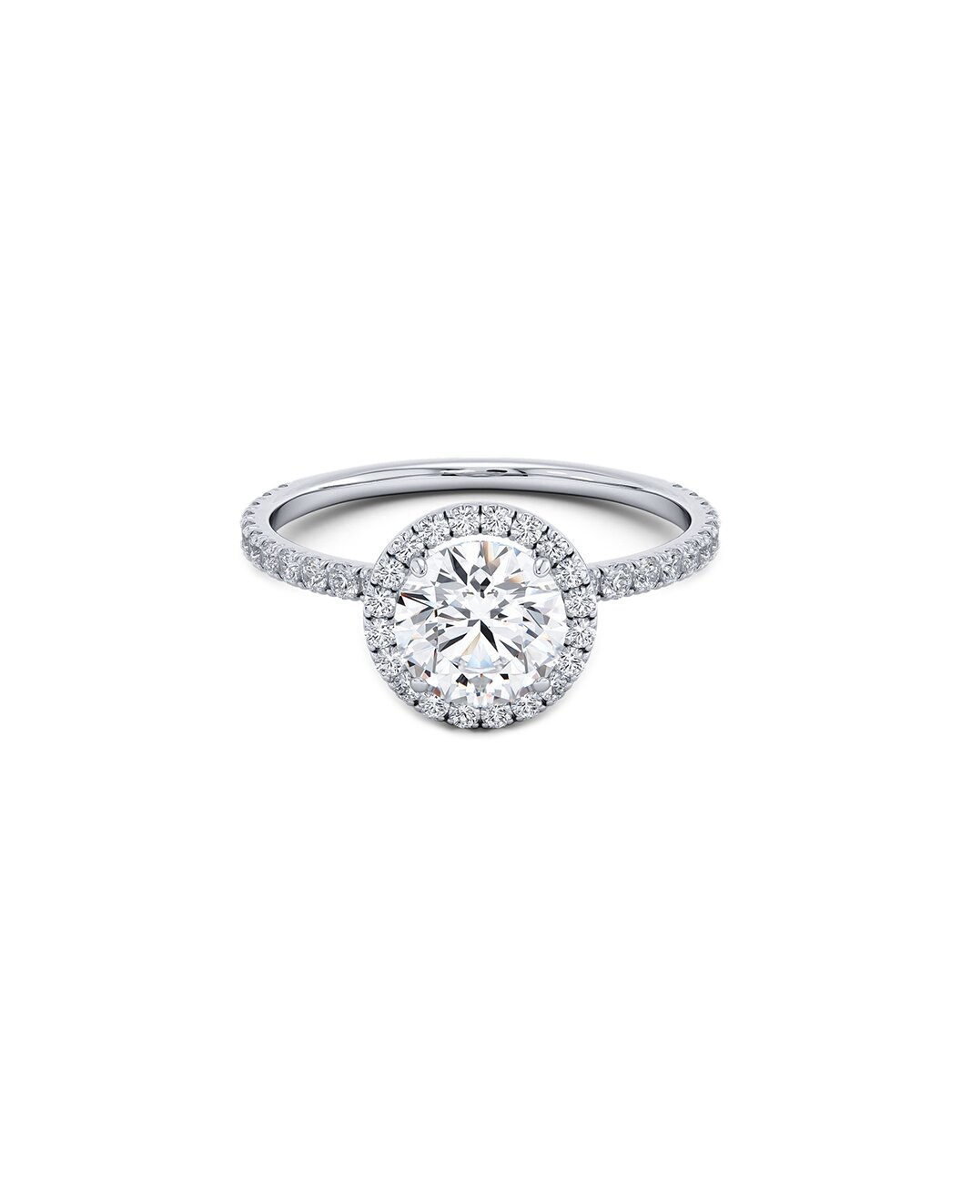 Lowena 2.10 Carat Round Cut Lab Grown Diamond Engagement Ring in 14k White Gold - Front