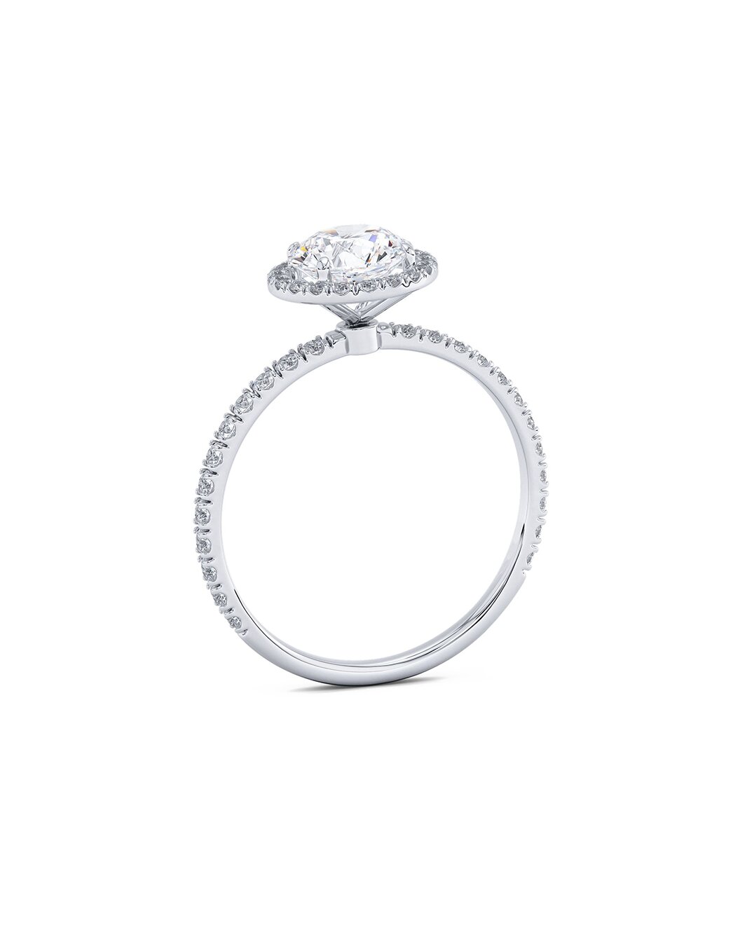 Lowena 2.10 Carat Round Cut Lab Grown Diamond Engagement Ring in 14k White Gold - Side