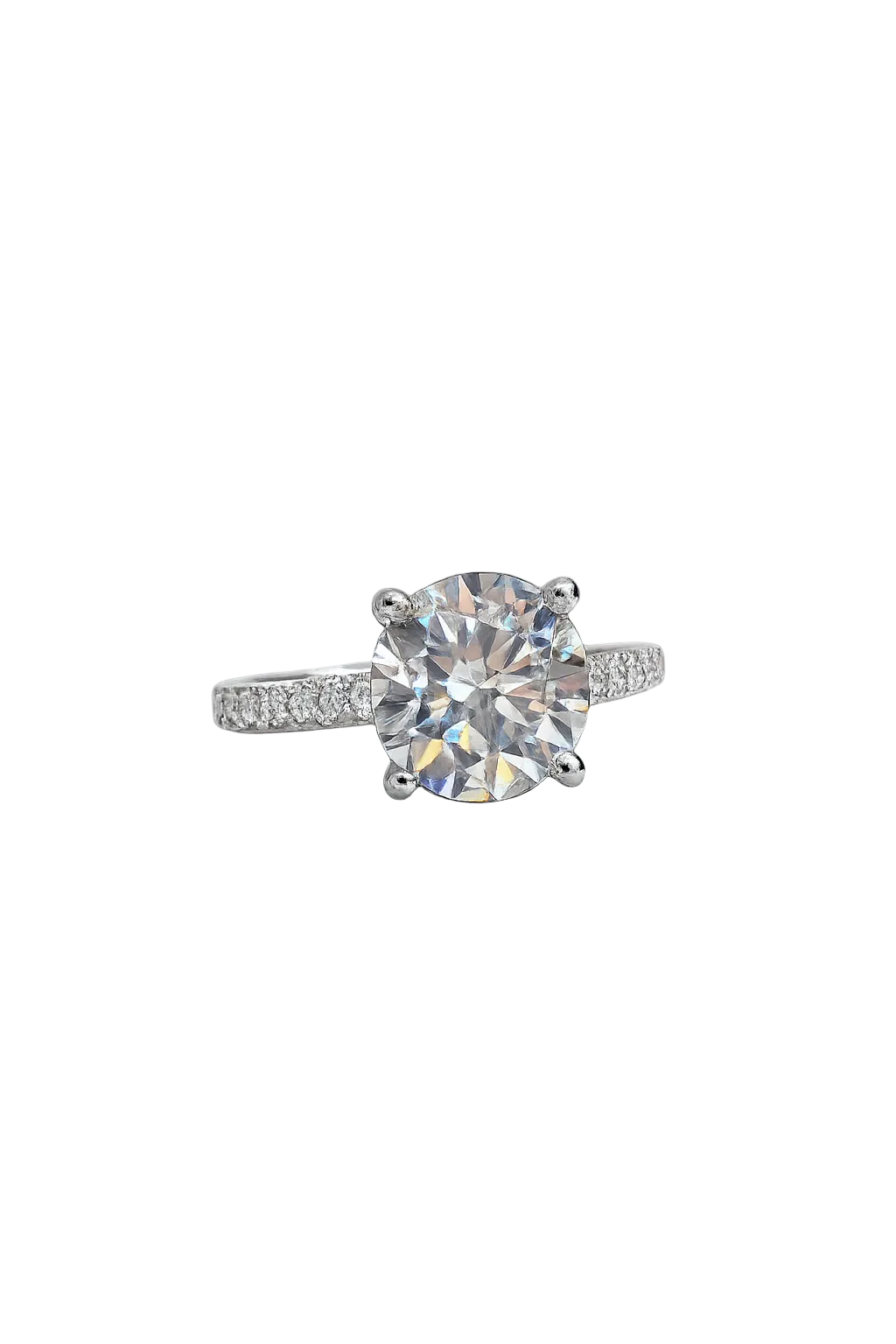 Lucaira 7 Carat Round Brilliant Cut Lab Grown Diamond Ring in 18k White Gold Front