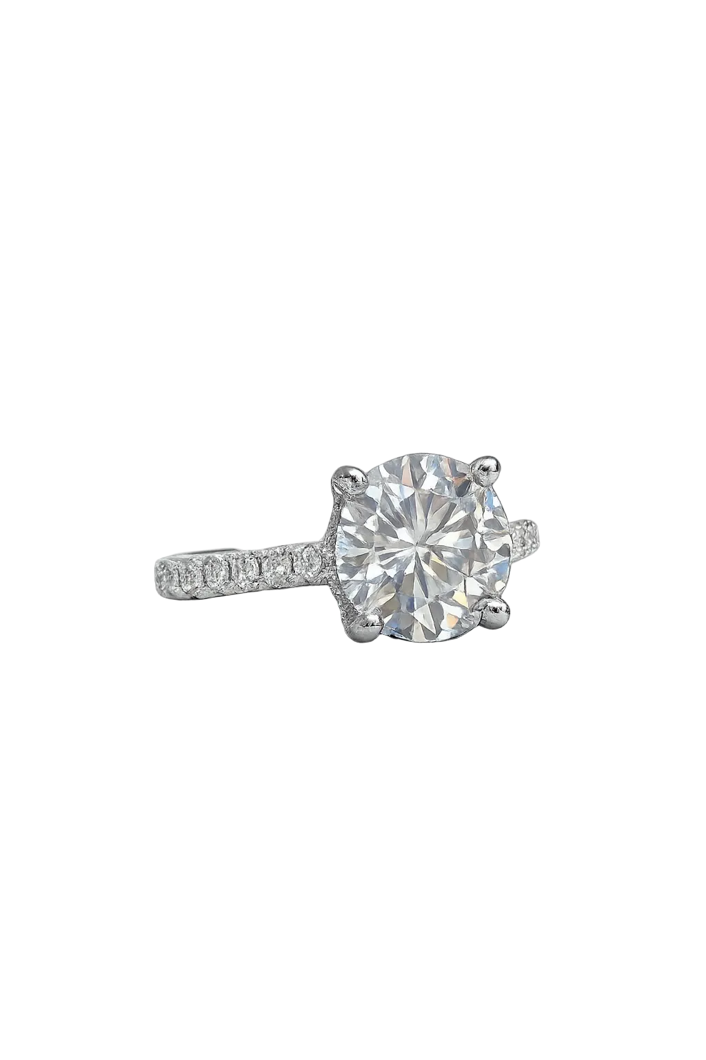 Lucaira 7 Carat Round Brilliant Cut Lab Grown Diamond Ring in 18k White Gold Side