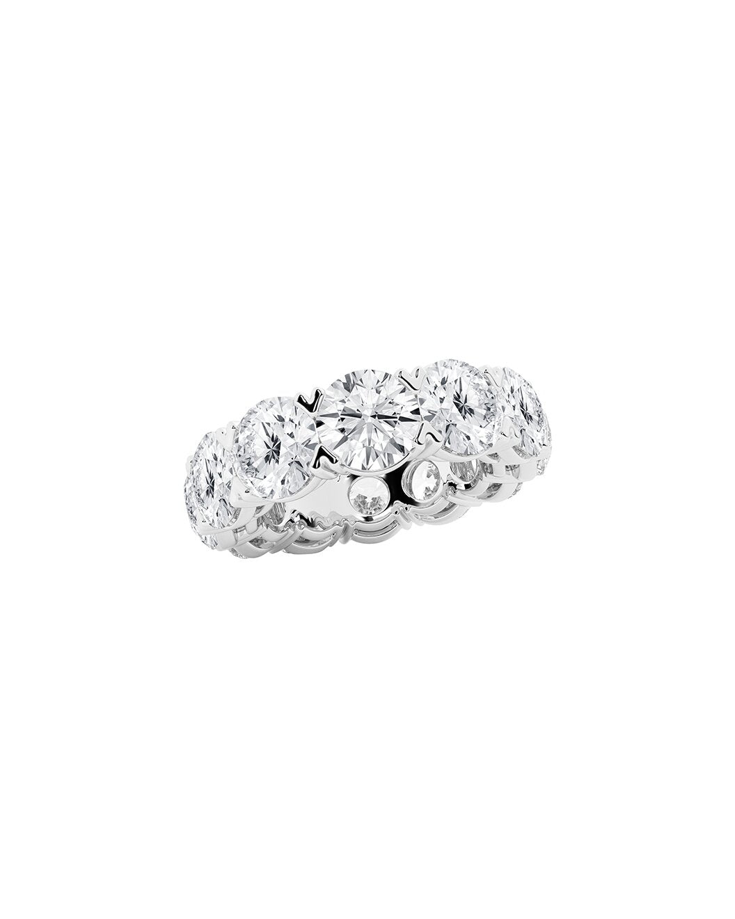 Lucara 12 Carats Round Cut Lab Grown Diamond Eternity Ring in 14K White Gold Side