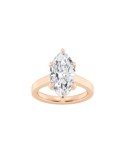 Lucasta 7 Carat Marquise Cut Lab Grown Diamond Engagement Ring in 14k Rose Gold