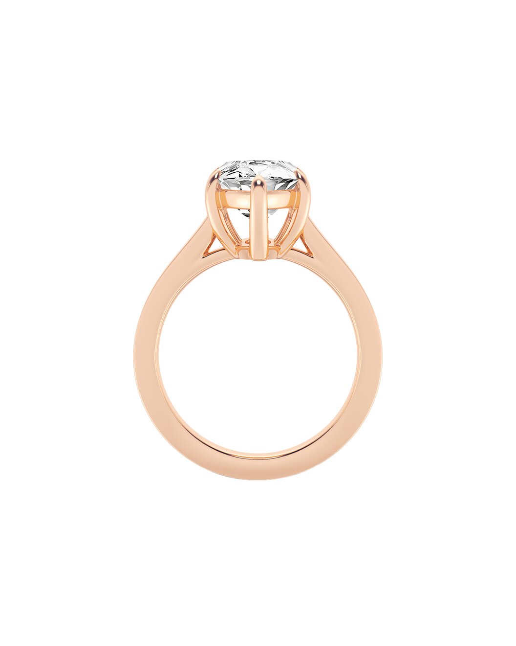 Lucasta 7 Carat Marquise Cut Lab Grown Diamond Engagement Ring in 14k Rose Gold Front View