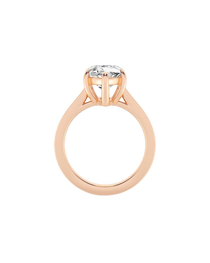 Lucasta 7 Carat Marquise Cut Lab Grown Diamond Engagement Ring in 14k Rose Gold Front View