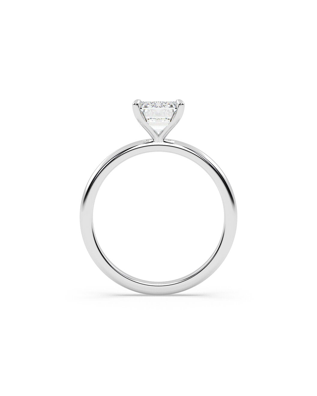 Luminara 2 Carat Emerald Cut Lab Grown Diamond Engagement Ring Solitaire Side
