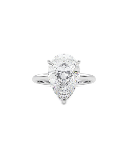 Lucetta 5 Carat Pear Cut Lab Grown Diamond Engagement Ring in 14k White Gold