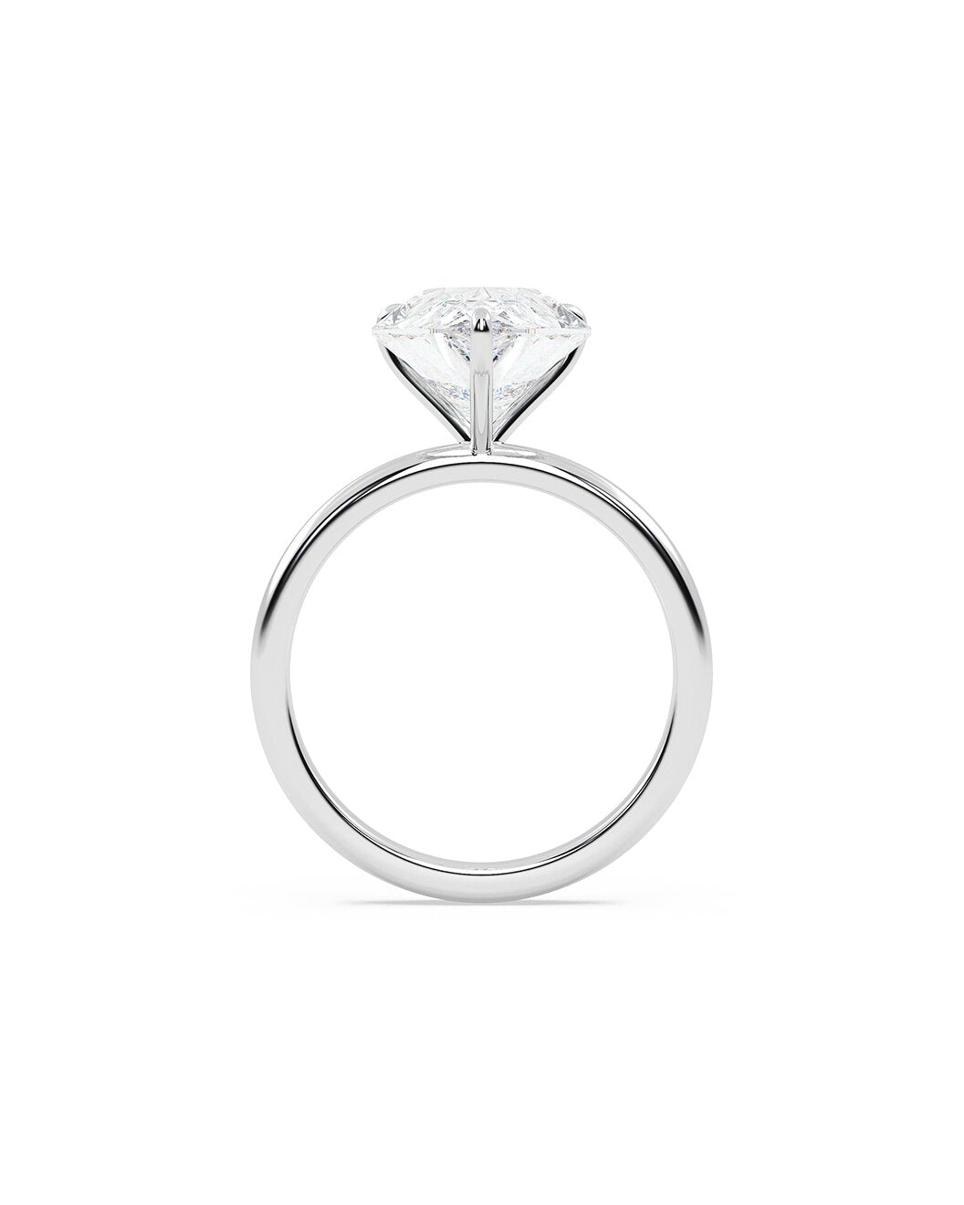 Lucetta 5 Carat Pear Cut Lab Grown Diamond Engagement Ring in 14k White Gold Front View