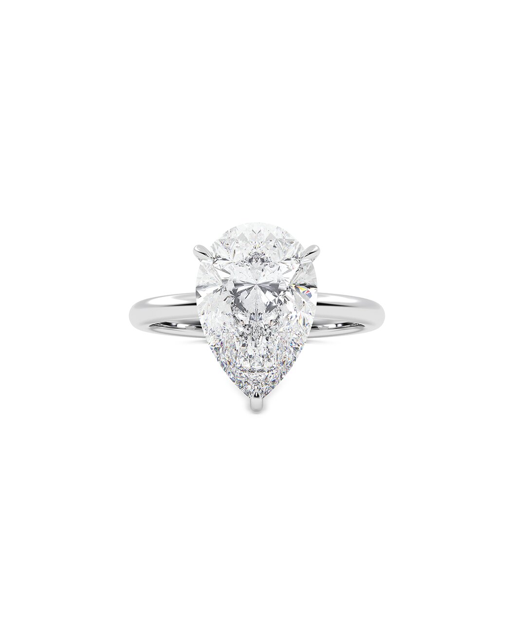 Lucettae 4.00 Carat Pear Cut Lab Grown Diamond Engagement Ring in 14k White Gold