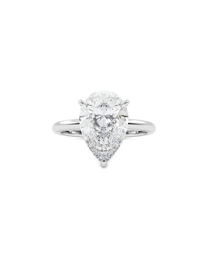 Lucettae 4.00 Carat Pear Cut Lab Grown Diamond Engagement Ring in 14k White Gold