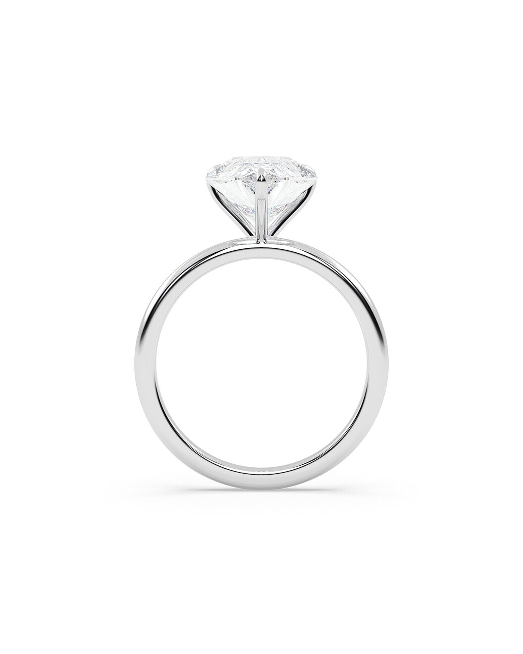 Lucettae 4.00 Carat Pear Cut Lab Grown Diamond Engagement Ring in 14k White Gold Front View