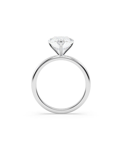 Lucettae 4.00 Carat Pear Cut Lab Grown Diamond Engagement Ring in 14k White Gold Front View