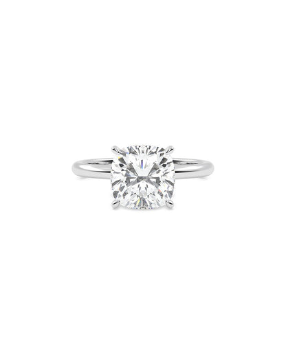 Luciennea 4 Carat Cushion Cut Lab Grown Diamond Engagement Ring in 14k White Gold