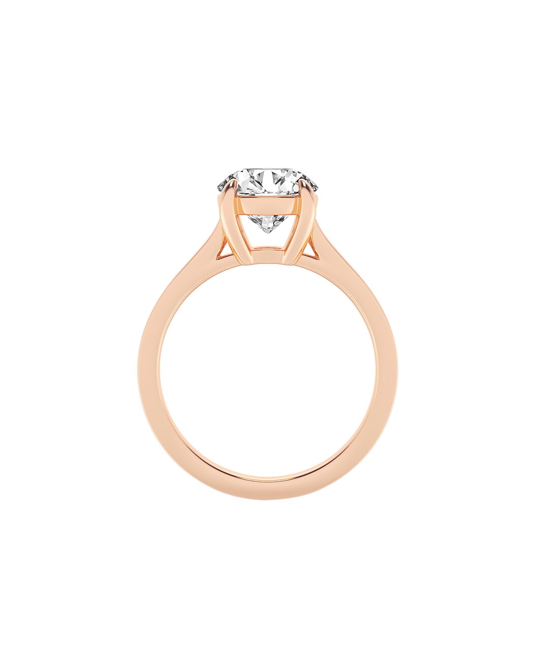 Ludmilla 2.00 Carat Round Cut Lab-Grown Faceted Diamond Solitaire Engagement Ring in 14k Rose Gold