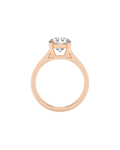Ludmilla 2.00 Carat Round Cut Lab-Grown Faceted Diamond Solitaire Engagement Ring in 14k Rose Gold