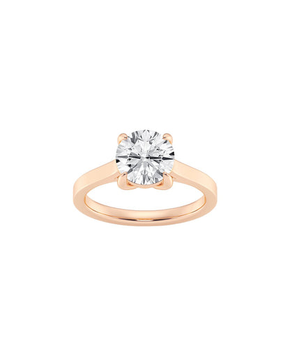 Ludmilla 2.00 Carat Round Cut Lab-Grown Faceted Diamond Solitaire Engagement Ring in 14k Rose Gold - Front