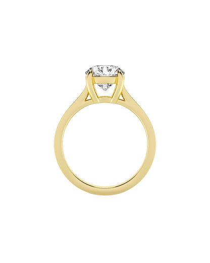 Ludmilla 2.00 Carat Round Cut Lab-Grown Faceted Diamond Solitaire Engagement Ring in 14k Yellow Gold Back View