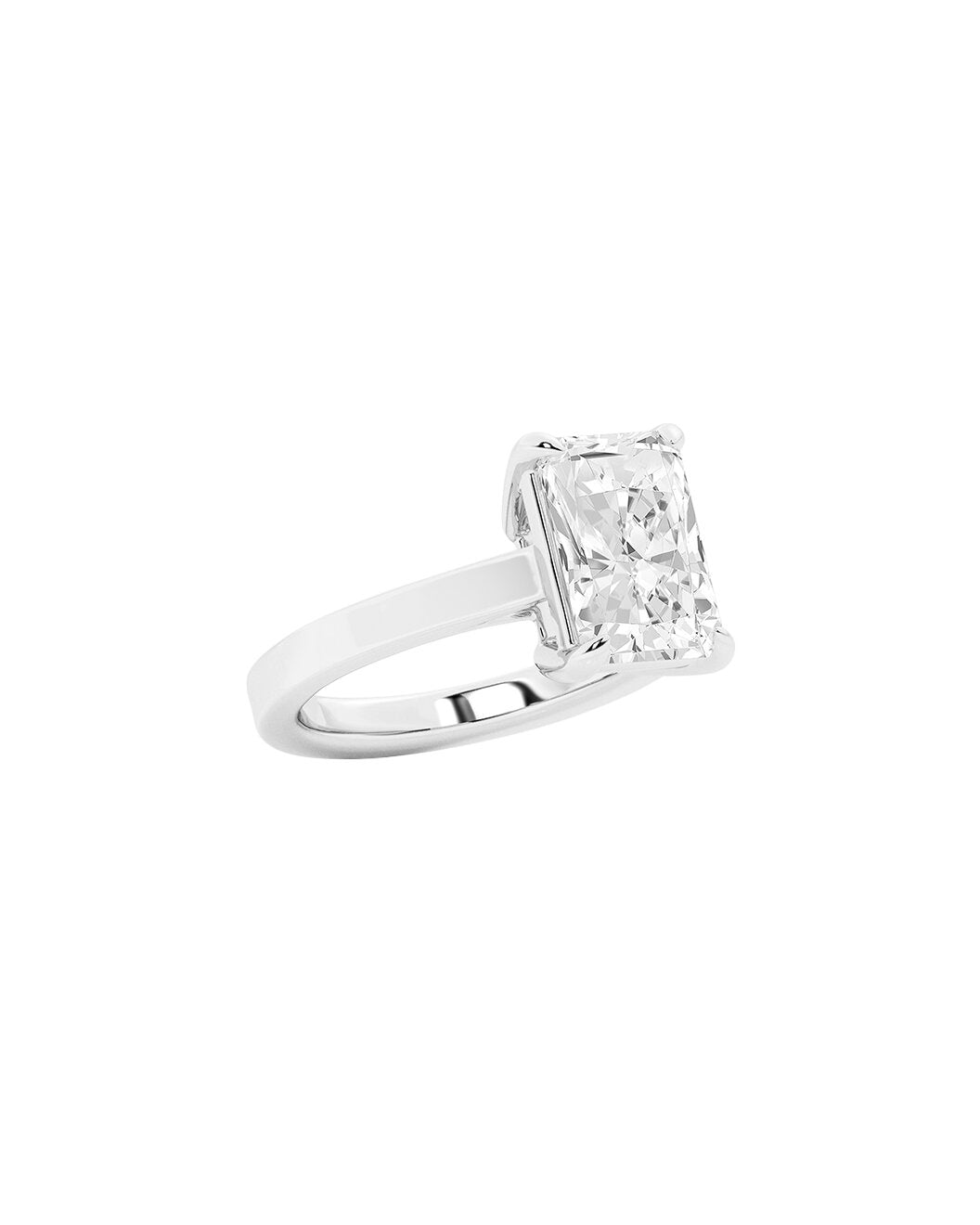 Diamond ring with a white gold on a white background