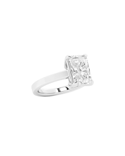 Diamond ring with a white gold on a white background
