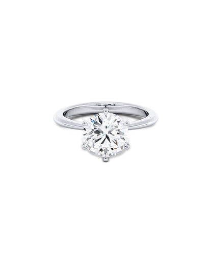 Luela 2.00 Carat Round Cut Lab Grown Diamond Engagement Ring in 14k White Gold - Front
