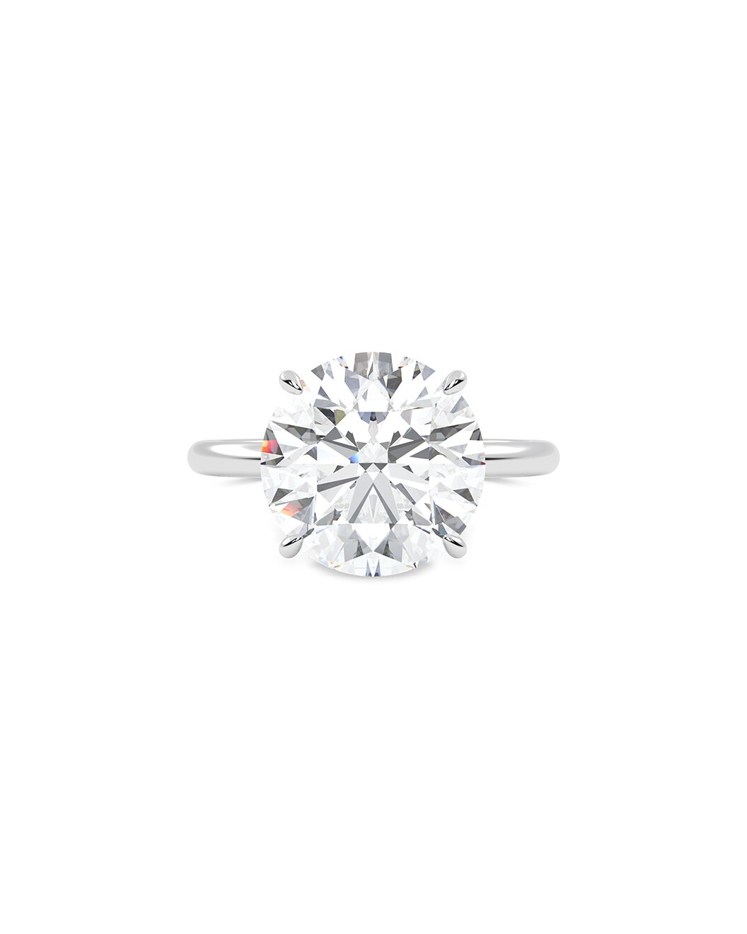 Laureline 5 Carat Round Cut Lab Grown Diamond Engagement Ring in 14k White Gold