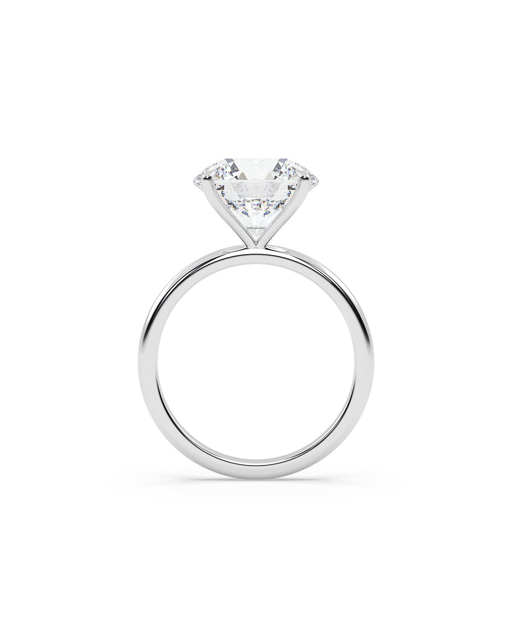 Laureline 5 Carat Round Cut Lab Grown Diamond Engagement Ring in 14k White Gold Back View