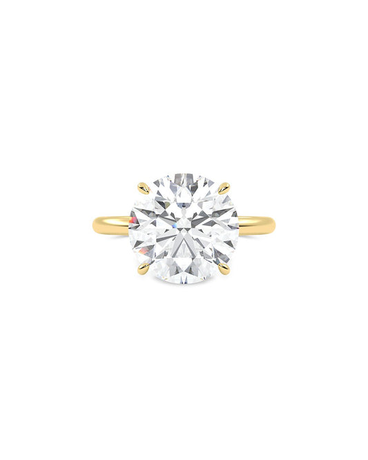 Lulani 5 Carat Round Cut Lab Grown Diamond Engagement Ring in 14k Yellow Gold