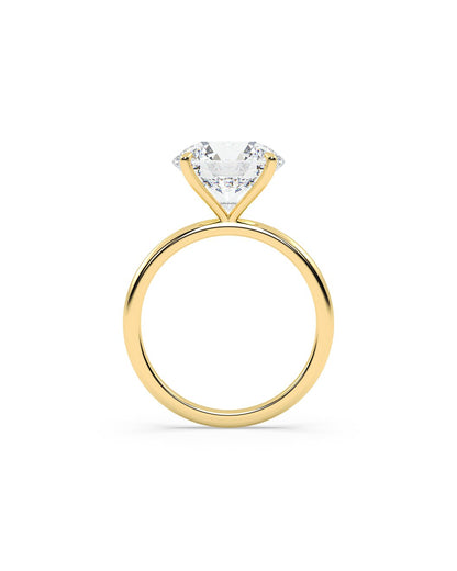 Lulani 5 Carat Round Cut Lab Grown Diamond Engagement Ring in 14k Yellow Gold Back View