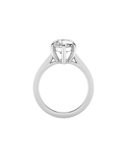 Lumiera 7 Carat Faceted Marquise Cut Lab Grown Diamond Engagement Ring in 14k White Gold Front View