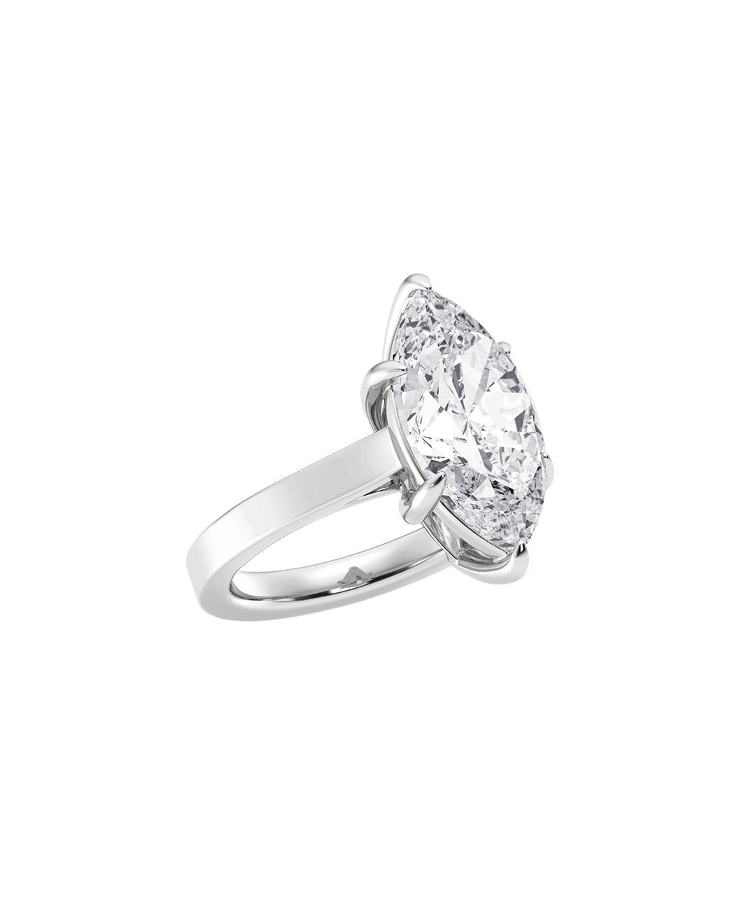 Lumiera 7 Carat Faceted Marquise Cut Lab Grown Diamond Engagement Ring in 14k White Gold Side View