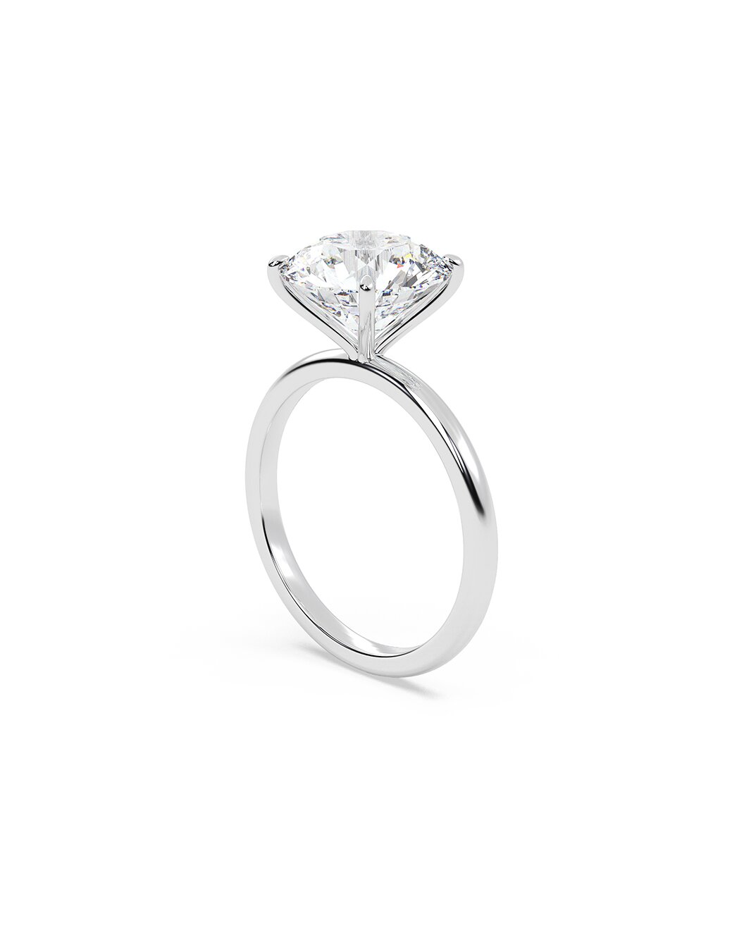 Diamond ring on a white background Angle