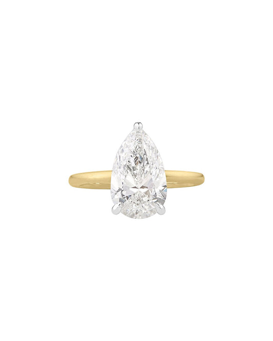 Lumira 4.01 Carat Pear Cut Lab Grown Diamond Engagement Ring in 14k Yellow Gold