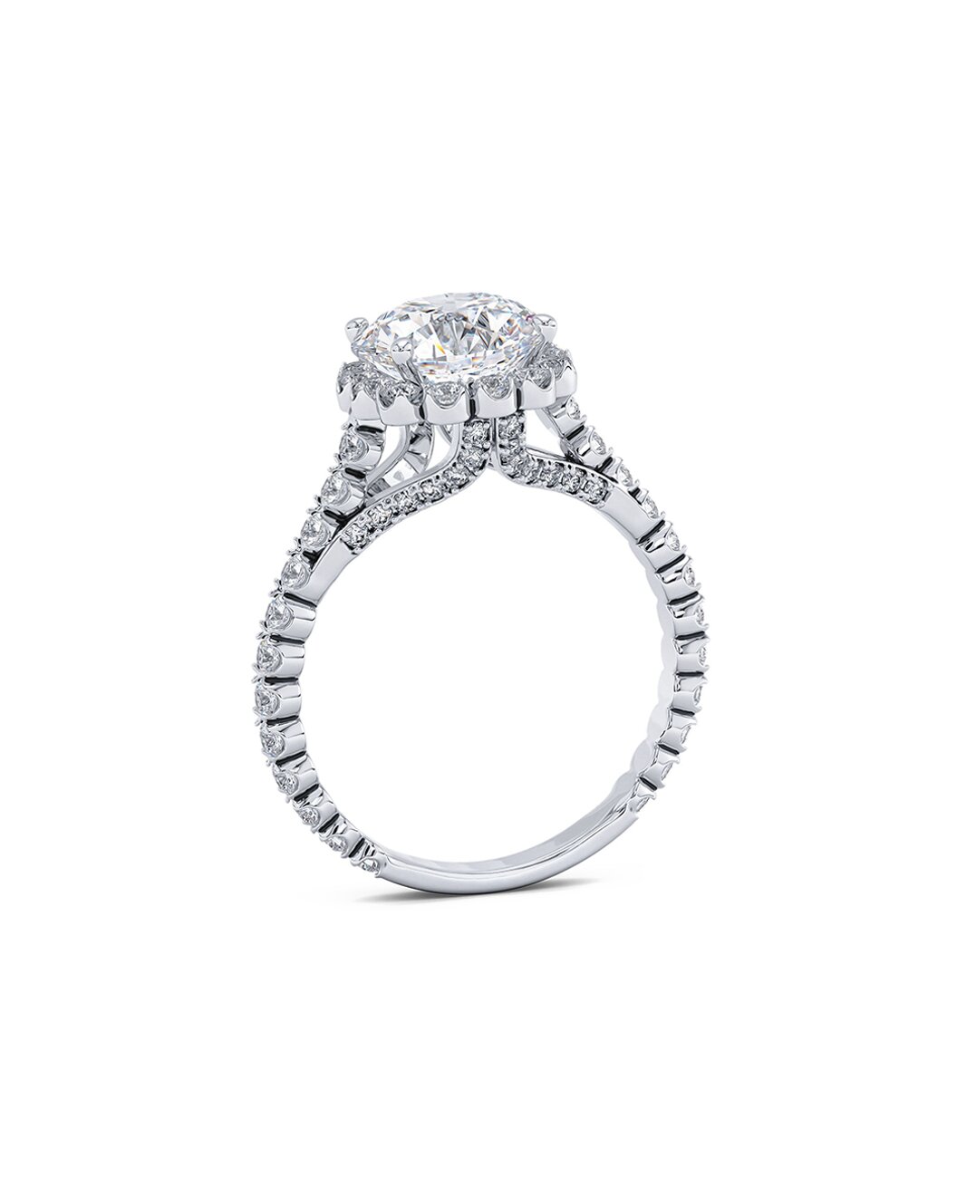 Diamond ring with a white background