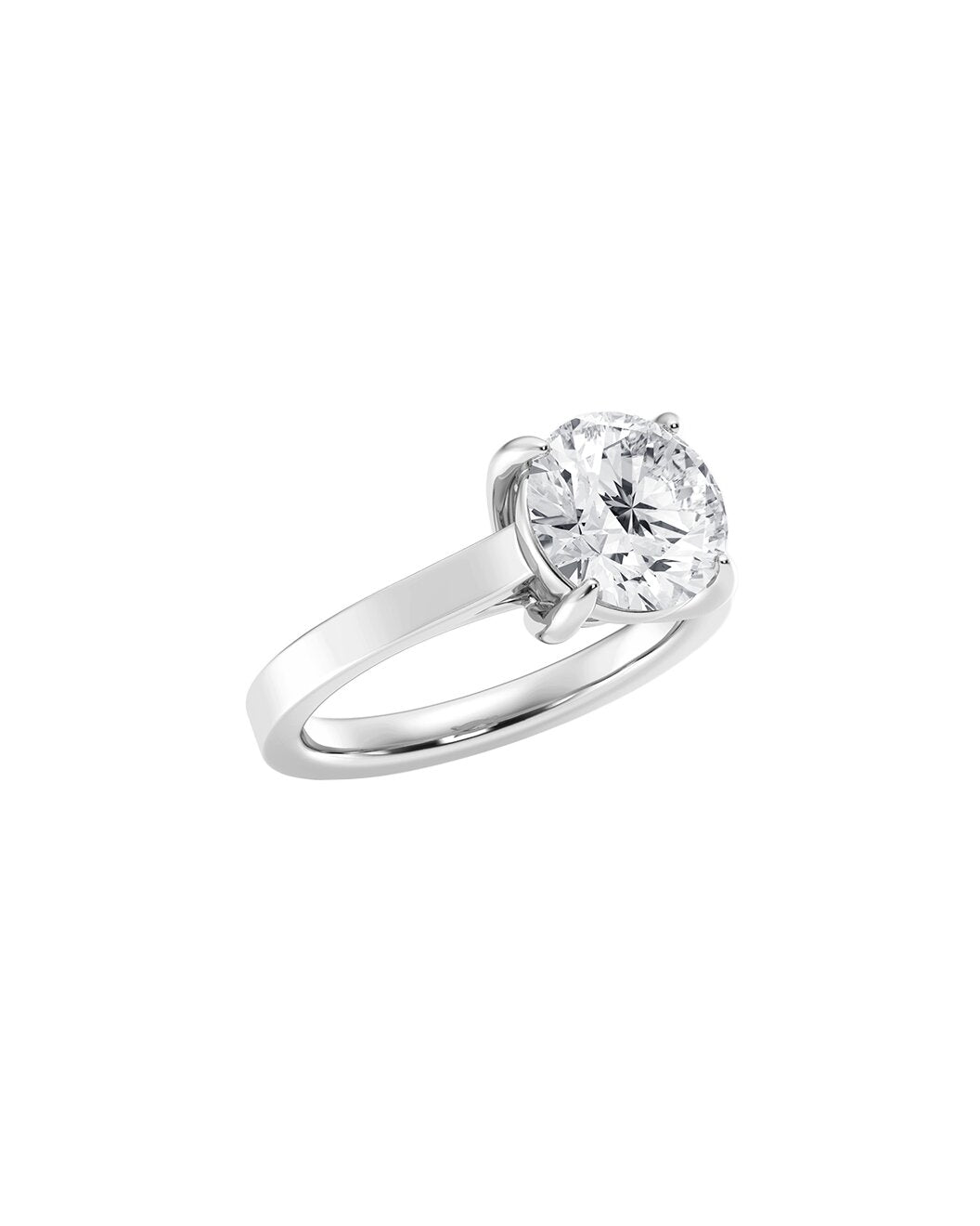 Diamond ring on a white background angle