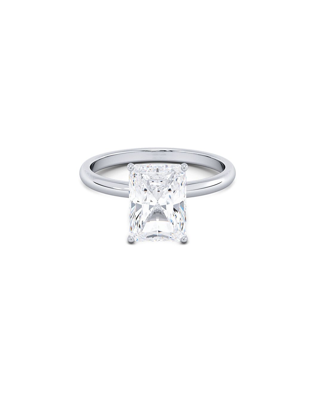 Lunita 2 Carat Emerald Cut Lab Grown Diamond Engagement Ring Front View