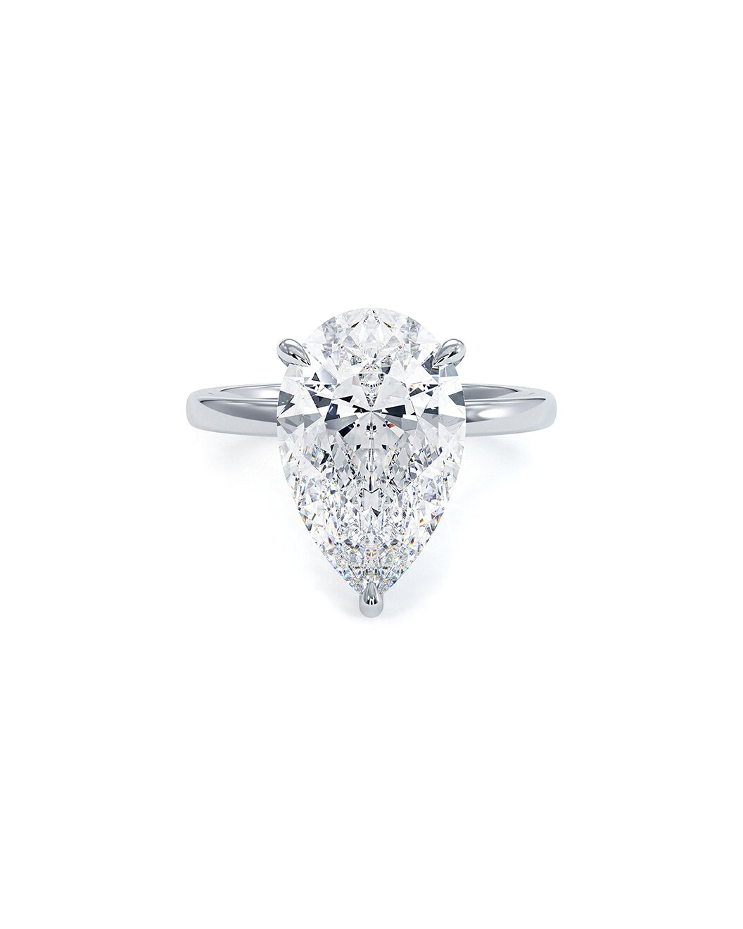 Luniva 4.01 Carat Pear Cut Lab Grown Diamond Engagement Ring in 14k White Gold